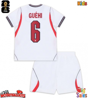 England Marc Guehi #6 Replica Home Stadium Kit for Kids World Cup 2026 Short Sleeve (+ pants)